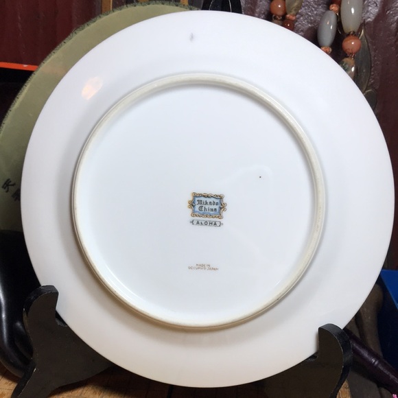 Mikado Aloha Bread Dessert Plate 7 5/8”D Occupied Japan EAC Multi Color Floral - Picture 7 of 10